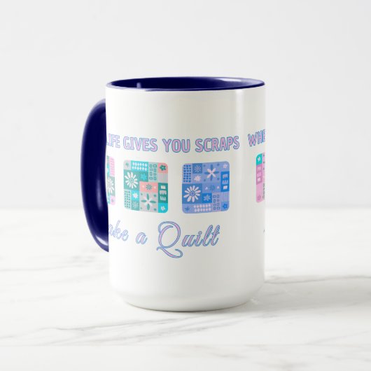 Cute & Floral Patchwork Pattern in Pop Colours Mok (Voorkant links)