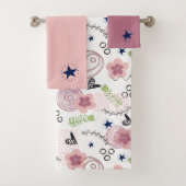 Cute Floral Pattern Bad Handdoek