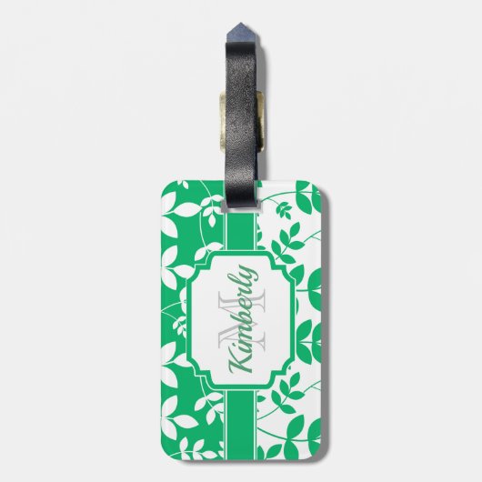 Cute Floral Pattern Bagagelabel (Achterkant verticaal)