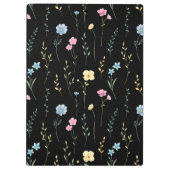 Cute Floral Pattern Customizable Name Klembord (Achterkant)