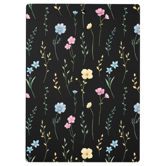 Cute Floral Pattern Customizable Name Klembord (Achterkant)