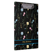Cute Floral Pattern Customizable Name Klembord (Rechts)