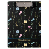 Cute Floral Pattern Customizable Name Klembord (Voorkant)