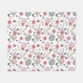 Cute Floral Pattern Fleece Deken (Voorkant (Horizontaal))