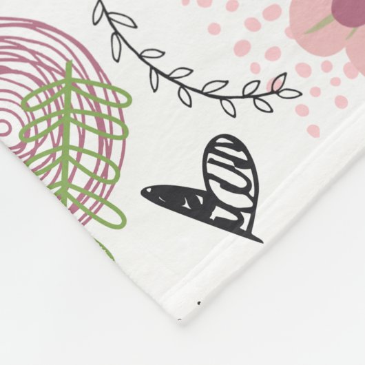 Cute Floral Pattern Fleece Deken (Hoek)