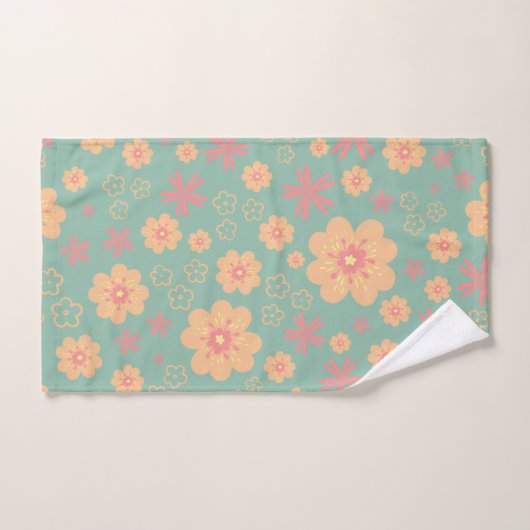  Cute Floral Pattern-handdoekset Bad Handdoek (Handdoek)