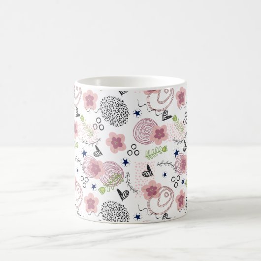 Cute Floral Pattern Koffiemok (Center)