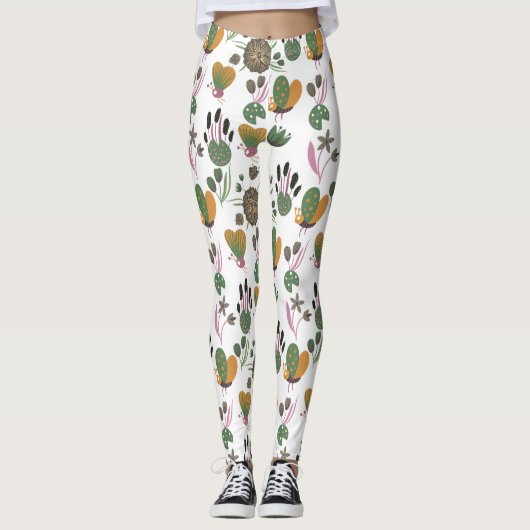 Cute Floral Pattern Leggings (Voorkant)