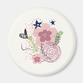 Cute Floral Pattern Magneet (Voorkant)