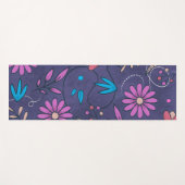 Cute Floral Pattern Paars Grunge Background | Yogamat (Voorkant (horizontaal))