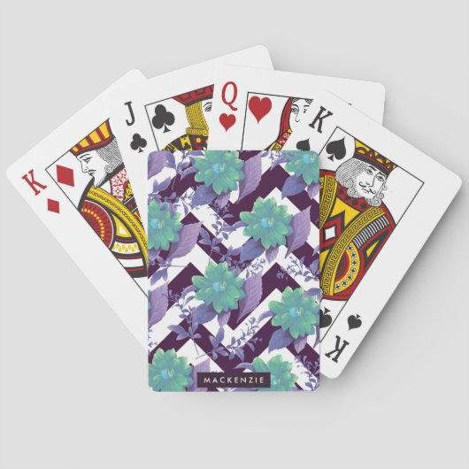 Cute Floral Pattern Pokerkaarten (Achterkant)