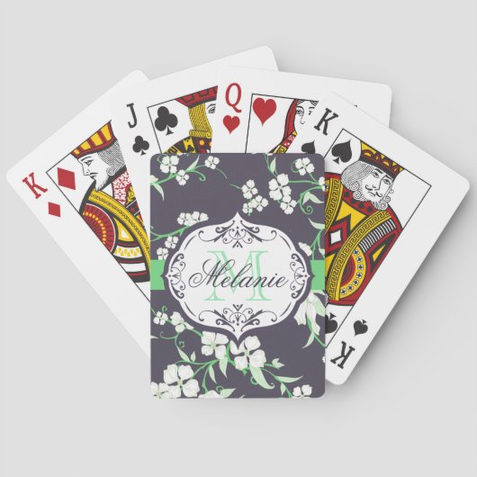 Cute Floral Pattern Pokerkaarten (Achterkant)