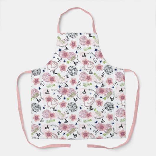 Cute Floral Pattern Schort (Voorkant)