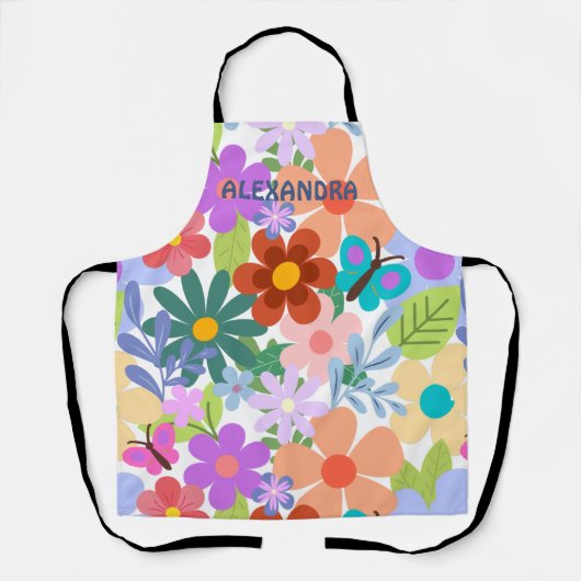 Cute Floral Pattern Schort (Voorkant)