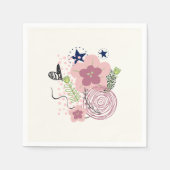 Cute Floral Pattern Servet (Voorkant)