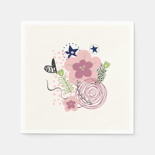 Cute Floral Pattern Servet (Voorkant)