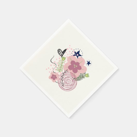 Cute Floral Pattern Servet (Hoek)