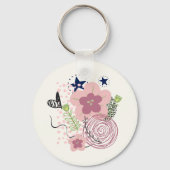 Cute Floral Pattern Sleutelhanger (Voorkant)