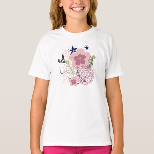 Cute Floral Pattern T-shirt (Voorkant)