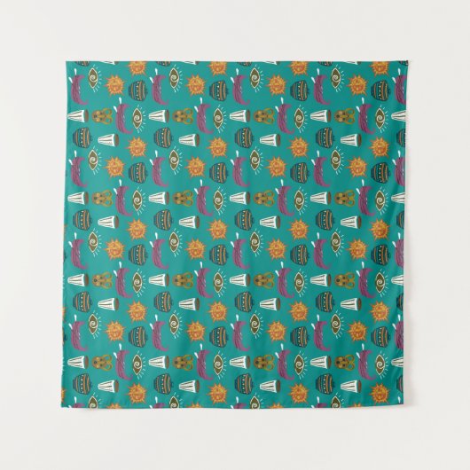 Cute Floral Pattern Wandkleed (Voorkant (horizontaal))