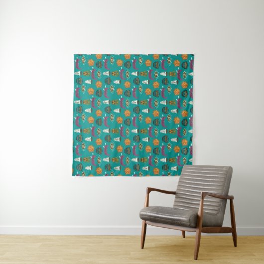 Cute Floral Pattern Wandkleed (In Situ (horizontaal))
