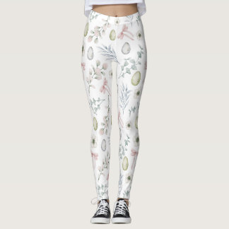 Cute Floral patterned Easter Leggings