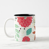 Cute Floral Personalized Colorful Tweekleurige Koffiemok (Links)