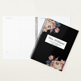 Cute Floral Personalized Teacher Planner