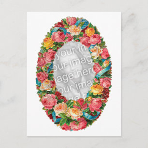 Cute  Floral Photo Template Briefkaart