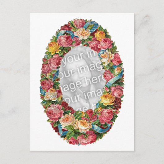 Cute  Floral Photo Template Briefkaart (Voorkant)