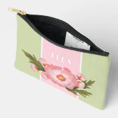 Cute floral pink and green small Bag for pens  Etui (Open)
