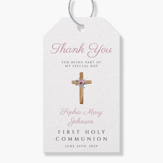 Cute Floral Pink Cross Girl First Community Cadeaulabel