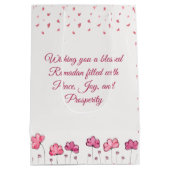 Cute Floral Pink Mosque Islamic Ramadan Kareem Medium Cadeauzakje (Achterkant)