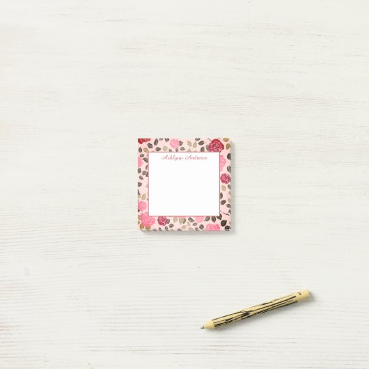 Cute Floral Post-it® Notes (Op bureau)
