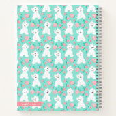 Cute Floral Puppy Pattern | Gepersonaliseerd | Mun Notitieboek (Achterkant)