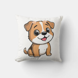 Cute Floral Puppy Throw Pillow – Soft Pink flower Kussen