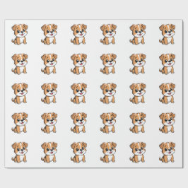 Cute Floral Puppy Wrapping Paper – Soft Pink Puppy Cadeaupapier