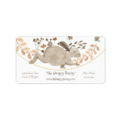 Cute Floral & Rabbit Etiket (Voorkant)
