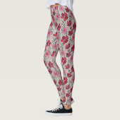 Cute Floral Red & Roze Pattern Leggings (Links)