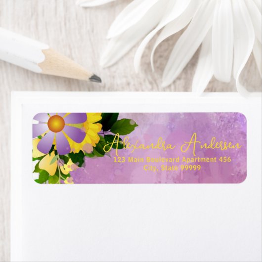 Cute Floral Romantic Girly Fancy Script Label (Insitu)