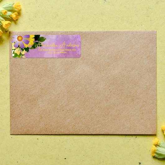 Cute Floral Romantic Girly Fancy Script Label