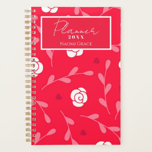 Cute Floral Roos Planner (Voorkant)