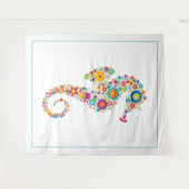 Cute floral seahorse illustratie wandkleed (Voorkant (horizontaal))