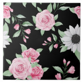 Cute Floral Seamless Pattern Ceramic Tegel Tegeltje (Voorkant)