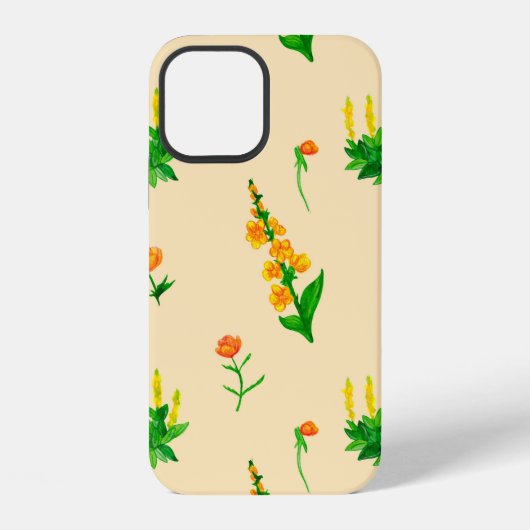 Cute floral seamless pattern with hand-drawn illus iPhone hoesje (Achterkant)