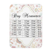 Cute Floral Shaped Pattern Dry Measure Equivalents Magneet (Verticaal)