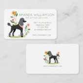 Cute Floral Show Clip Poodle Dog Pet Care Visitekaartje (Voorkant / Achterkant)