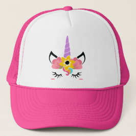 Cute Floral Slaping Unicorn Trucker Pet