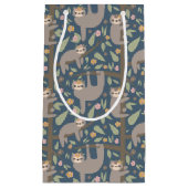 Cute Floral Sloth Pattern Klein Cadeauzakje (Voorkant)