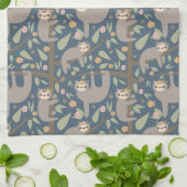 Cute Floral Sloth Pattern Theedoek (Gevouwen)
